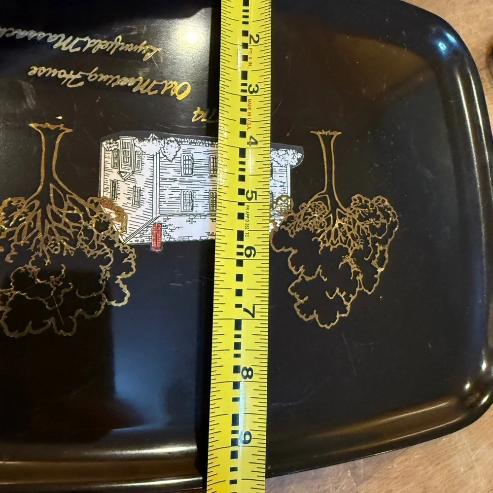 Vintage Conrac Monterey California Black Gloss Serving Tray 1714 Meeting House